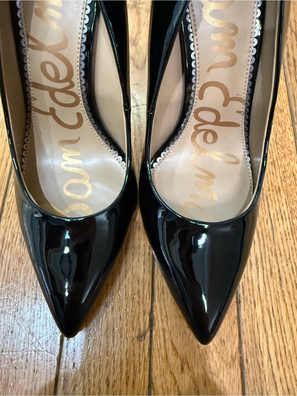 Sam Edelman Black Patent Pointed Toe Pumps Size 9 Stiletto Heels Classic Sexy - Picture 7 of 12